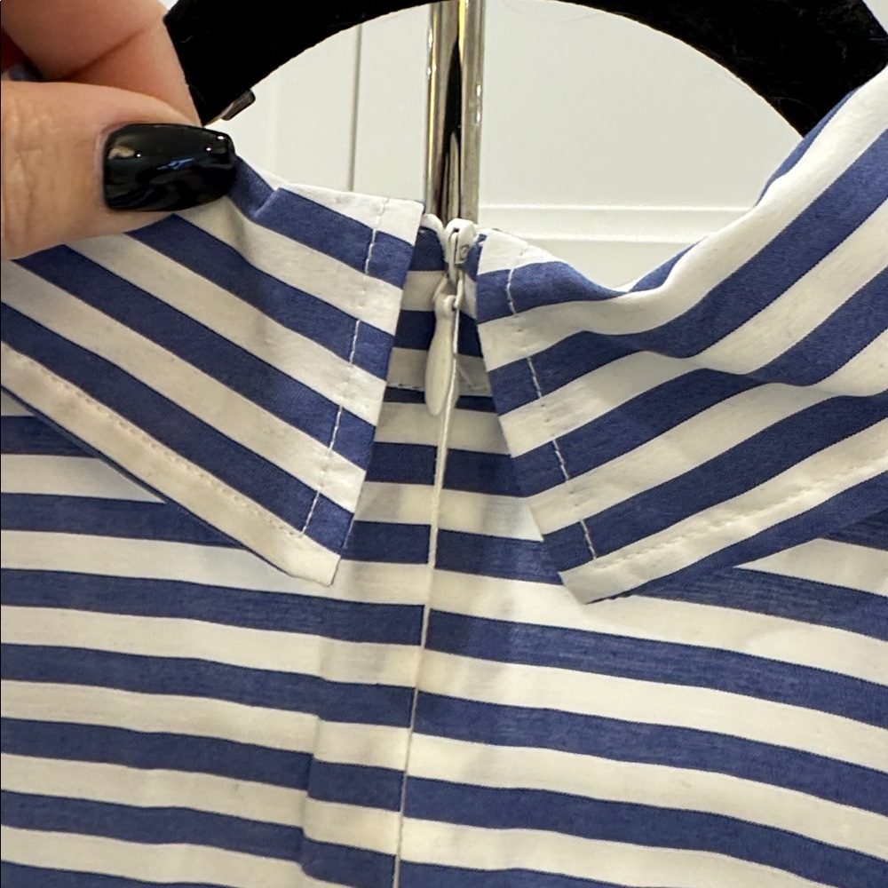 Veronica Beard Blue and White Striped Button Down Shirt - Picture 13 of 13
